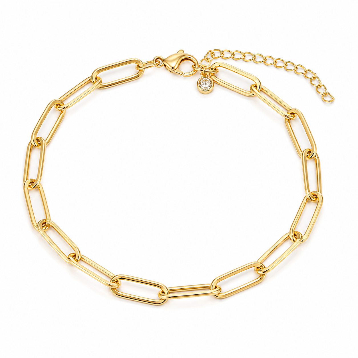 Simran's Gold Paperclip Link Bracelet