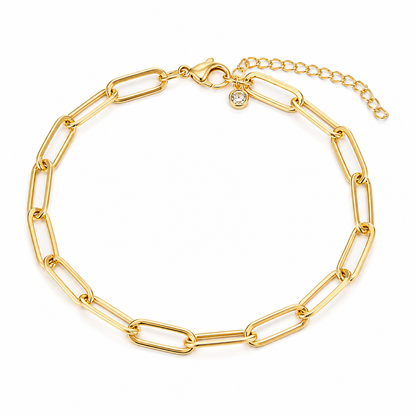Simran's Gold Paperclip Link Bracelet