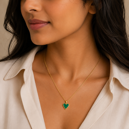 Simran's Heart Pendant Gold Necklace