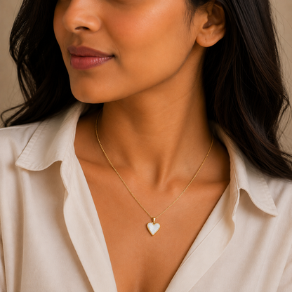 Simran's Heart Pendant Gold Necklace