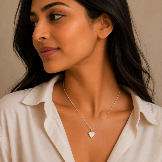 Simran's Heart Pendant Gold Necklace