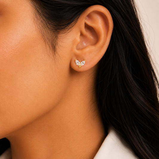 Simran's Gold Flat Back Stud Earrings